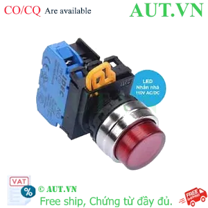 Ảnh của Nút nhấn nhả có đèn IDEC YW4L-M2E10QHR 110VAC D22 1NO (Đỏ)