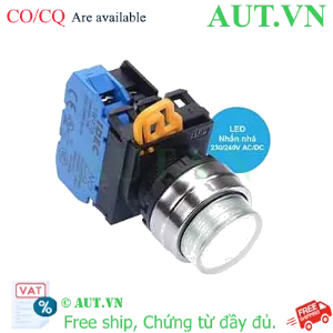 Ảnh của Nút nhấn nhả có đèn IDEC YW4L-M2E10QM3PW 220VAC D22 1NO (Trắng)
