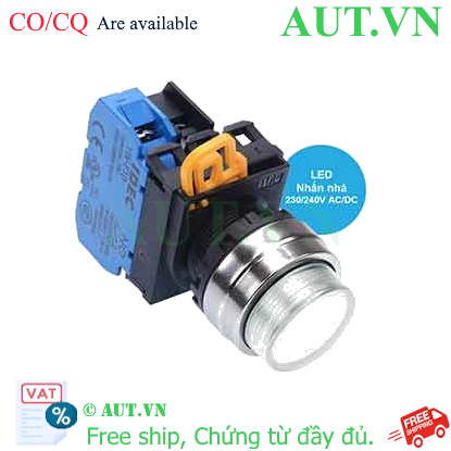 Ảnh của Nút nhấn nhả có đèn IDEC YW4L-M2E10QM3PW 220VAC D22 1NO (Trắng)