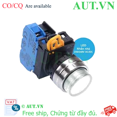 Ảnh của Nút nhấn nhả có đèn IDEC YW4L-M2E10QM3PW 220VAC D22 1NO (Trắng)