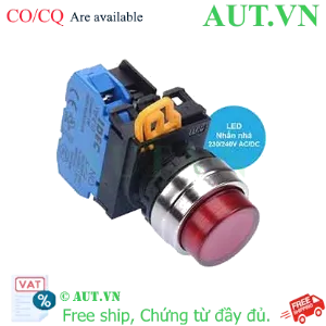 Ảnh của Nút nhấn nhả có đèn IDEC YW4L-M2E10QM3R 220VAC D22 1NO (Đỏ)