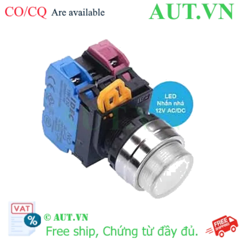 Ảnh của Nút nhấn nhả có đèn IDEC YW4L-M2E11Q3PW 12VAC/DC D22 1NO+1NC (Trắng)