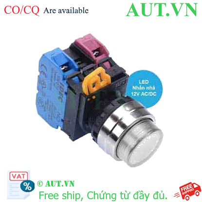 Ảnh của Nút nhấn nhả có đèn IDEC YW4L-M2E11Q3W 12VAC/DC D22 1NO+1NC (Trắng)