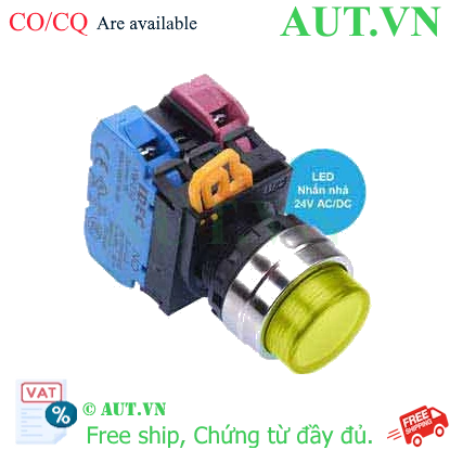 Ảnh của Nút nhấn nhả có đèn IDEC YW4L-M2E11Q4Y 24VAC/DC D22 1NO+1NC (Vàng)