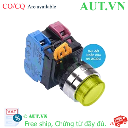 Ảnh của Nút nhấn nhả có đèn IDEC YW4L-M2E11Q5Y 6VAC/DC D22 1NO+1NC (Vàng)