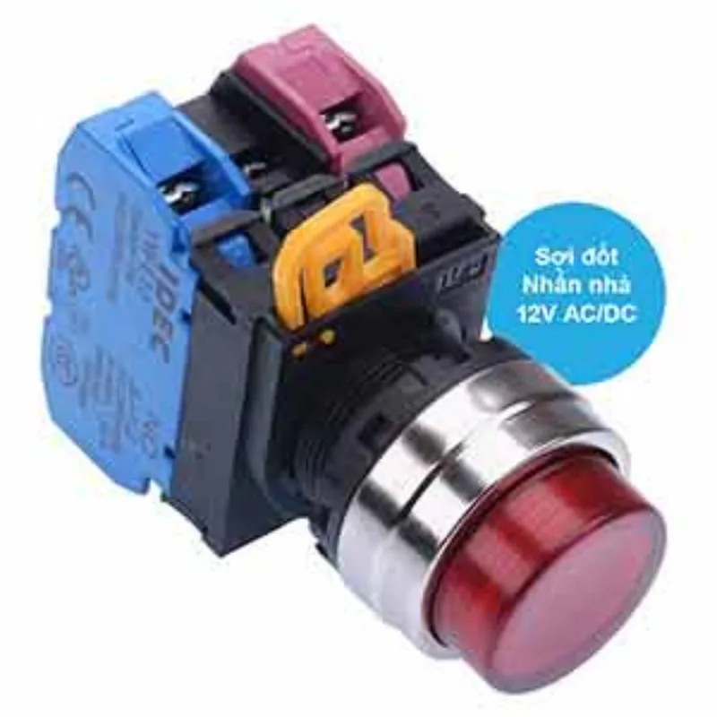 Ảnh của Nút nhấn nhả có đèn IDEC YW4L-M2E11Q6R 12VAC/DC D22 1NO+1NC (Đỏ)