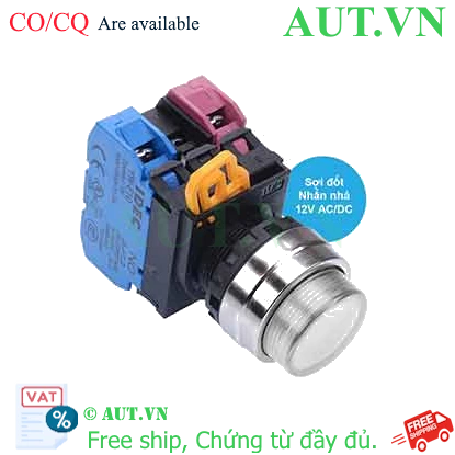 Ảnh của Nút nhấn nhả có đèn IDEC YW4L-M2E11Q6W 12VAC/DC D22 1NO+1NC (Trắng)