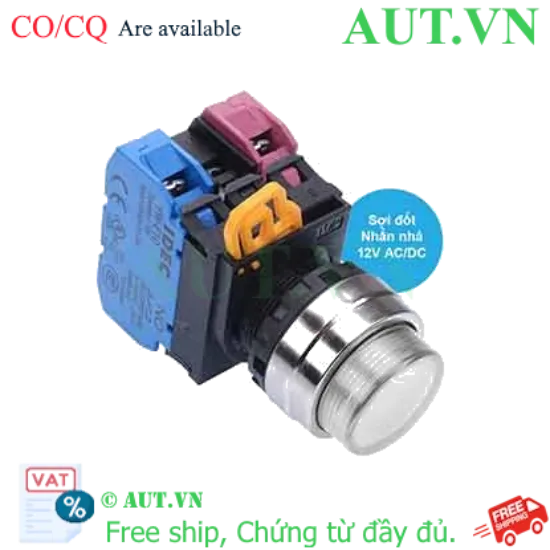 Ảnh của Nút nhấn nhả có đèn IDEC YW4L-M2E11Q6W 12VAC/DC D22 1NO+1NC (Trắng)