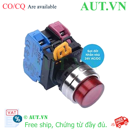 Ảnh của Nút nhấn nhả có đèn IDEC YW4L-M2E11Q7R 24VAC/DC D22 1NO+1NC (Đỏ)