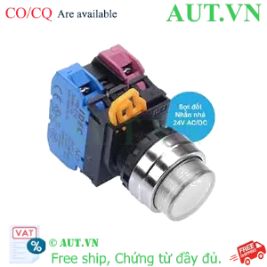 Ảnh của Nút nhấn nhả có đèn IDEC YW4L-M2E11Q7W 24VAC/DC D22 1NO+1NC (Trắng)