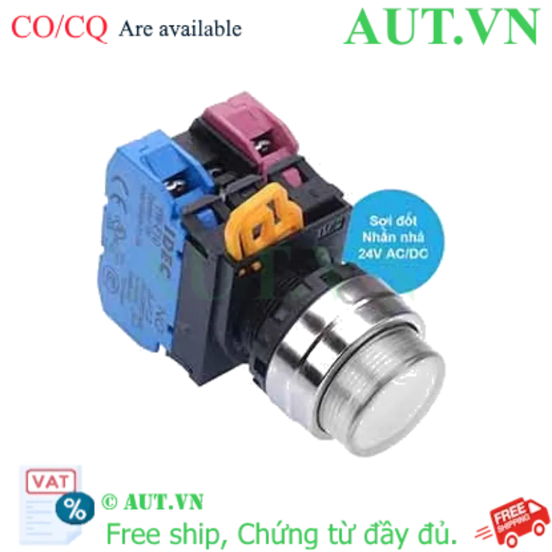Ảnh của Nút nhấn nhả có đèn IDEC YW4L-M2E11Q7W 24VAC/DC D22 1NO+1NC (Trắng)