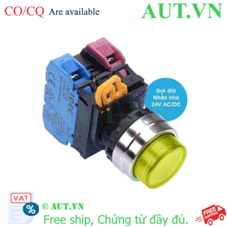 Ảnh của Nút nhấn nhả có đèn IDEC YW4L-M2E11Q7Y 24VAC/DC D22 1NO+1NC (Vàng)