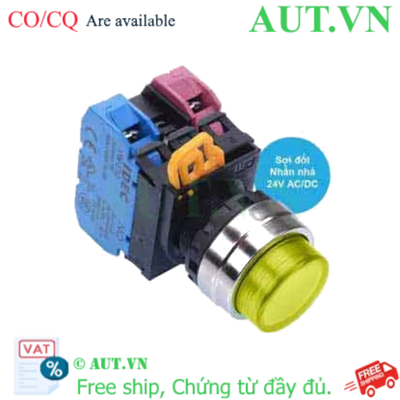 Ảnh của Nút nhấn nhả có đèn IDEC YW4L-M2E11Q7Y 24VAC/DC D22 1NO+1NC (Vàng)
