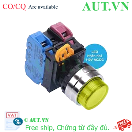 Ảnh của Nút nhấn nhả có đèn IDEC YW4L-M2E11QHY 110VAC D22 1NO+1NC (Vàng)