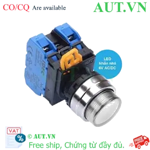 Ảnh của Nút nhấn nhả có đèn IDEC YW4L-M2E20Q2W 6VAC/DC D22 2NO (Trắng)