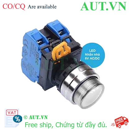Ảnh của Nút nhấn nhả có đèn IDEC YW4L-M2E20Q2W 6VAC/DC D22 2NO (Trắng)