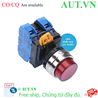 Ảnh của Nút nhấn nhả có đèn IDEC YW4L-M2E20Q3R 12VAC/DC D22 2NO (Đỏ)