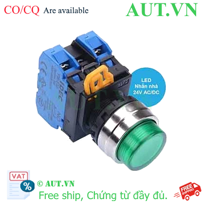 Ảnh của Nút nhấn nhả có đèn IDEC YW4L-M2E20Q4G 24VAC/DC D22 2NO (Xanh)
