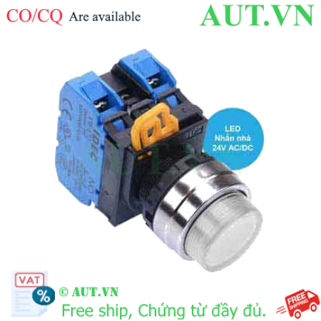 Ảnh của Nút nhấn nhả có đèn IDEC YW4L-M2E20Q4PW 24VAC/DC D22 2NO (Trắng)