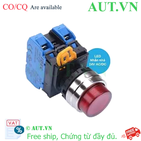 Ảnh của Nút nhấn nhả có đèn IDEC YW4L-M2E20Q4R 24VAC/DC D22 2NO (Đỏ)