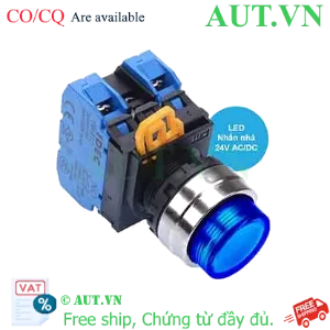 Ảnh của Nút nhấn nhả có đèn IDEC YW4L-M2E20Q4S 24VAC/DC D22 2NO (Xanh)