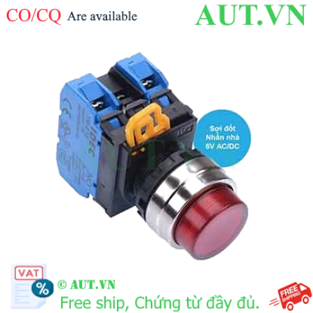 Ảnh của Nút nhấn nhả có đèn IDEC YW4L-M2E20Q5R 6VAC/DC D22 2NO (Đỏ)