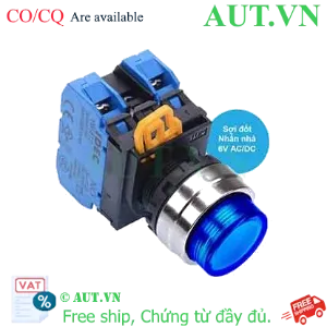 Ảnh của Nút nhấn nhả có đèn IDEC YW4L-M2E20Q5S 6VAC/DC D22 2NO (Xanh)
