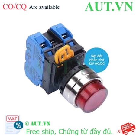 Ảnh của Nút nhấn nhả có đèn IDEC YW4L-M2E20Q6R 12VAC/DC D22 2NO (Đỏ)