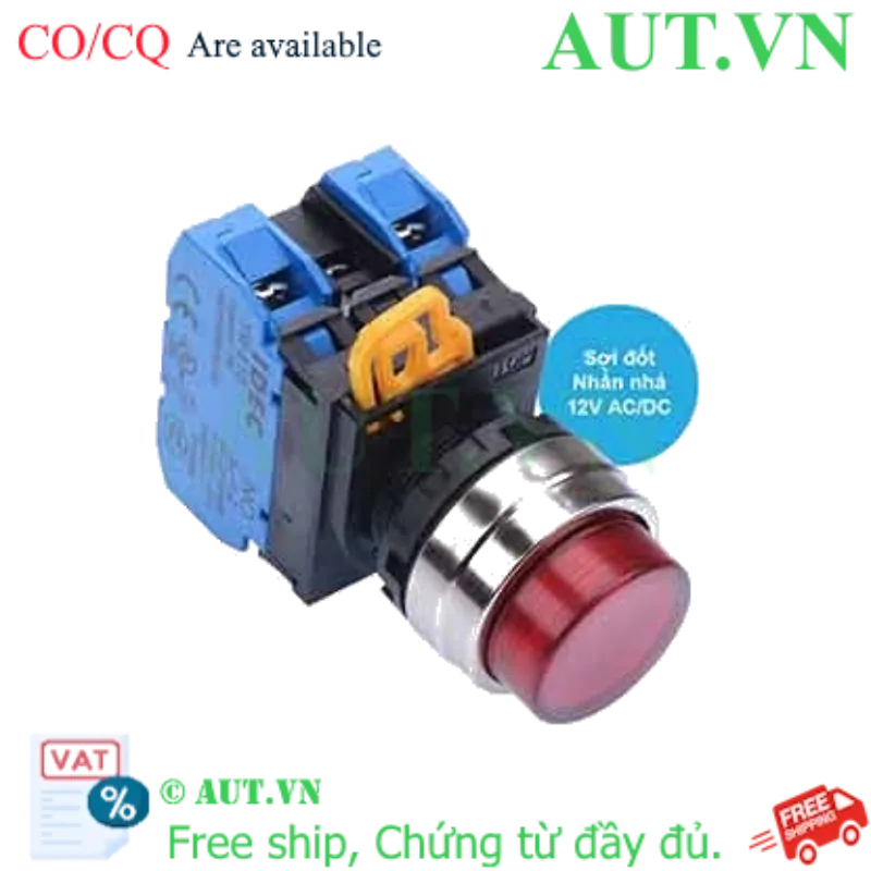 Ảnh của Nút nhấn nhả có đèn IDEC YW4L-M2E20Q6R 12VAC/DC D22 2NO (Đỏ)