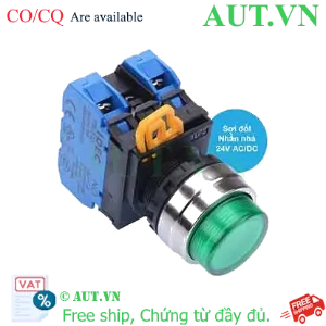 Ảnh của Nút nhấn nhả có đèn IDEC YW4L-M2E20Q7G 24VAC/DC D22 2NO (Xanh)