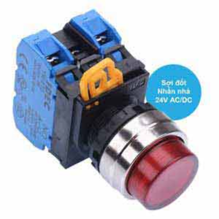 Ảnh của Nút nhấn nhả có đèn IDEC YW4L-M2E20Q7R 24VAC/DC D22 2NO (Đỏ)
