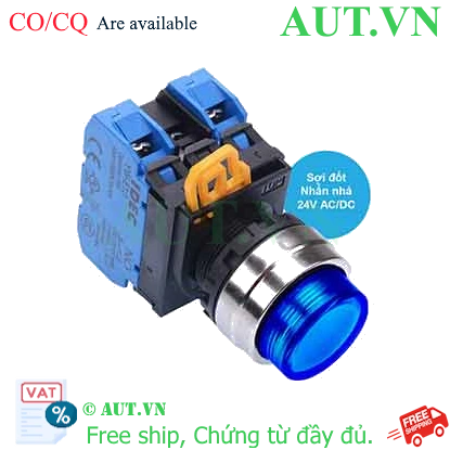 Ảnh của Nút nhấn nhả có đèn IDEC YW4L-M2E20Q7S 24VAC/DC D22 2NO (Xanh)