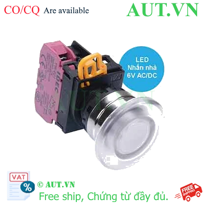 Ảnh của Nút nhấn nhả có đèn IDEC YW4L-M4E01Q2PW 6VAC/DC D22 1NC (Trắng)