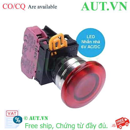 Ảnh của Nút nhấn nhả có đèn IDEC YW4L-M4E01Q2R 6VAC/DC D22 1NC (Đỏ)