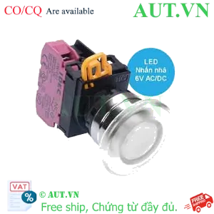 Ảnh của Nút nhấn nhả có đèn IDEC YW4L-M4E01Q2W 6VAC/DC D22 1NC (Trắng)