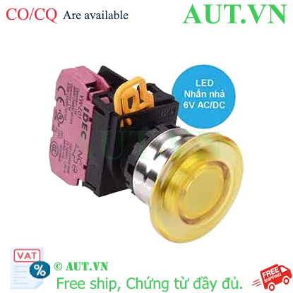 Ảnh của Nút nhấn nhả có đèn IDEC YW4L-M4E01Q2Y 6VAC/DC D22 1NC (Vàng)