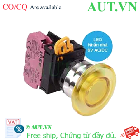 Ảnh của Nút nhấn nhả có đèn IDEC YW4L-M4E01Q2Y 6VAC/DC D22 1NC (Vàng)