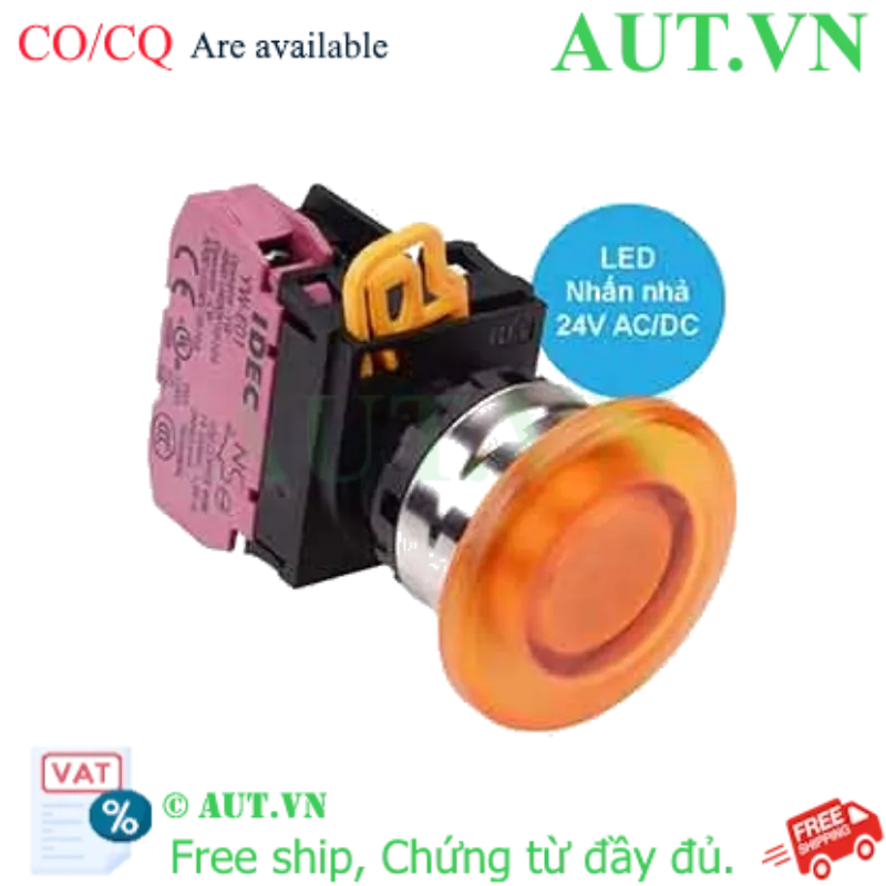 Ảnh của Nút nhấn nhả có đèn IDEC YW4L-M4E01Q4A 24VAC/DC D22 1NC (Hổ phách)