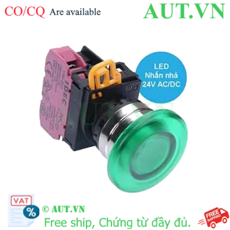 Ảnh của Nút nhấn nhả có đèn IDEC YW4L-M4E01Q4G 24VAC/DC D22 1NC (Xanh)