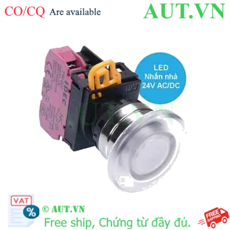 Ảnh của Nút nhấn nhả có đèn IDEC YW4L-M4E01Q4PW 24VAC/DC D22 1NC (Trắng)