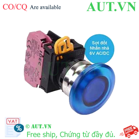 Ảnh của Nút nhấn nhả có đèn IDEC YW4L-M4E01Q5S 6VAC/DC D22 1NC (Xanh)