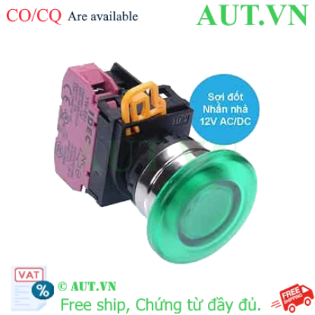 Ảnh của Nút nhấn nhả có đèn IDEC YW4L-M4E01Q6G 12VAC/DC D22 1NC (Xanh)