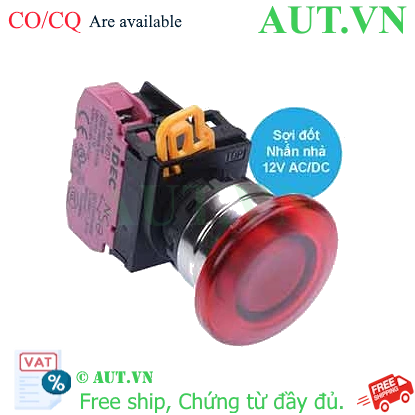 Ảnh của Nút nhấn nhả có đèn IDEC YW4L-M4E01Q6R 12VAC/DC D22 1NC (Đỏ)