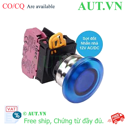 Ảnh của Nút nhấn nhả có đèn IDEC YW4L-M4E01Q6S 12VAC/DC D22 1NC (Xanh)