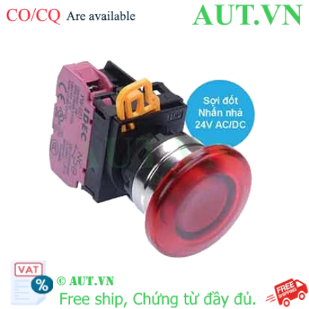 Ảnh của Nút nhấn nhả có đèn IDEC YW4L-M4E01Q7R 24VAC/DC D22 1NC (Đỏ)