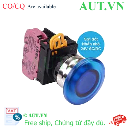 Ảnh của Nút nhấn nhả có đèn IDEC YW4L-M4E01Q7S 24VAC/DC D22 1NC (Xanh)