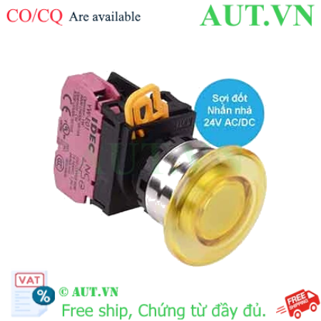Ảnh của Nút nhấn nhả có đèn IDEC YW4L-M4E01Q7Y 24VAC/DC D22 1NC (Vàng)