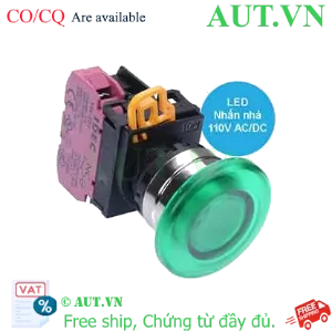 Ảnh của Nút nhấn nhả có đèn IDEC YW4L-M4E01QHG 110VAC D22 1NC (Xanh)