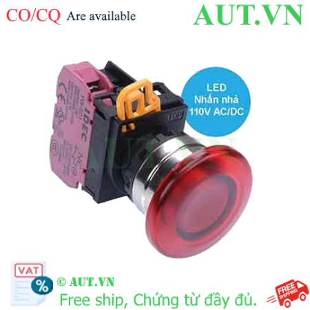 Ảnh của Nút nhấn nhả có đèn IDEC YW4L-M4E01QHR 110VAC D22 1NC (Đỏ)