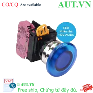Ảnh của Nút nhấn nhả có đèn IDEC YW4L-M4E01QHS 110VAC D22 1NC (Xanh)